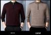 Men's Thick Warm Wool Half-Zip Sweater for Autumn/Winter - Middle-aged Base Layer Dad's Outfit