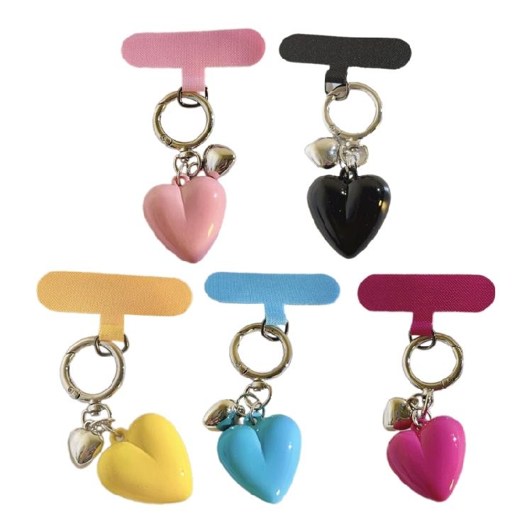 Delicate Love Heart Pendant Keychain Colorful Keyring Charm Accessory Bag Purse Backpack Ornament for Women Girls