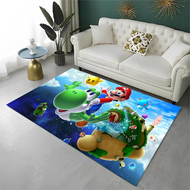 Cartoon M-Mario Bros Game Carpet Rug for Playroom Bedroom Living Room Sofa Home Decor,kids Area Rug Non-slip Floor Mat Gift