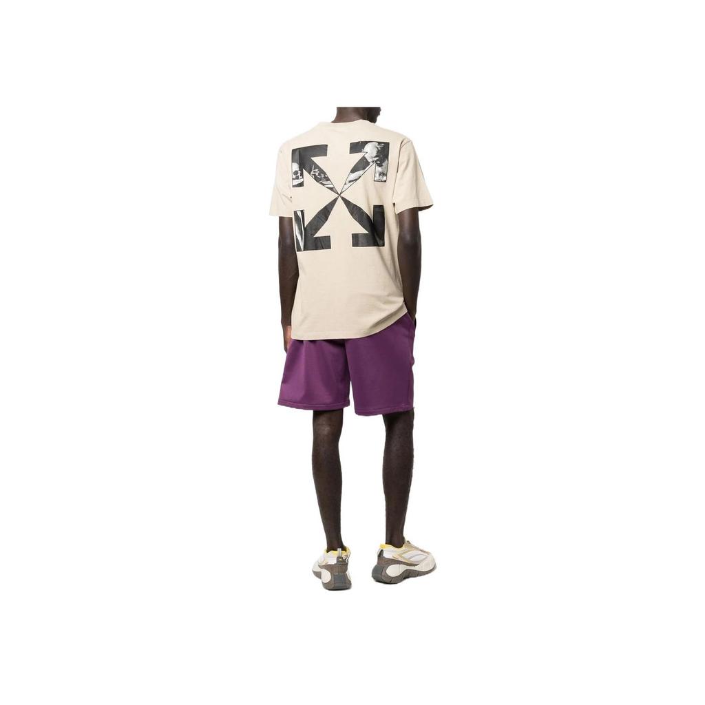 OFF-WHITE Caravaggio Saint Jerome Writing Arrows Slim T-Shirt Beige/Black/White Men Streetwear OMAA027S22JER0051710