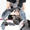 Vivid Stuffed Bat Doll Plush Throw Pillow with Realistic Foldable Wing Seat Cushion Halloween Xmas Ornament Bat Dolls Decor