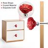 50mm Colorful Crystal Rose Glass Knob Single Hole Wardrobe Dresser Drawer Kitchen Wine Cabinet Pulls Furniture Accessories