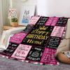 Happy Birthday Inspirational Quotes And Wishes Cozy Customizable Blanket Name Durable Comfort Suitable For Sofa Couch Office Bed Picnics Four Seasons