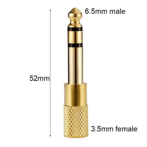 CNCTWO (Connect Two) 3.5mm Female to 6.35mm Male Audio Converter Adapter (Gold-Plated) for Guitar, Electric Guitar, Amplifier, Digital Piano, Keyboard