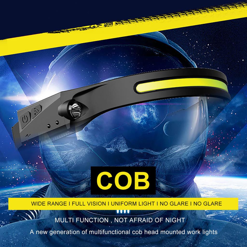 XPE COB LED Sensor Head Lamp Induction Headlamp Built-in Battery Flashlight USB Rechargeable Head Torch 350LM Lighting Headlight