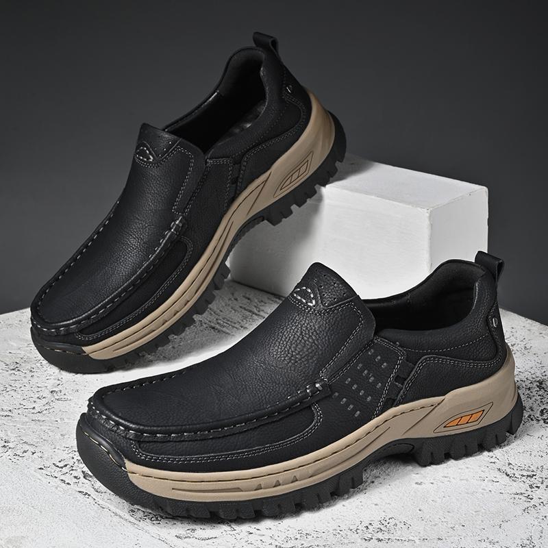 Fashion Genuine Leather Loafers Casual Shoes Men's Handmade Walking Shoes Outdoor Treking Footwear Non-Slip Male Slip on Flats Moccasins