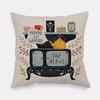 Flannel Square Bedside Pillowcase, Pastoral Home Atmosphere Cartoon Anime Pattern Cushion Protective Cover With Invisible Zipper 45x45cm