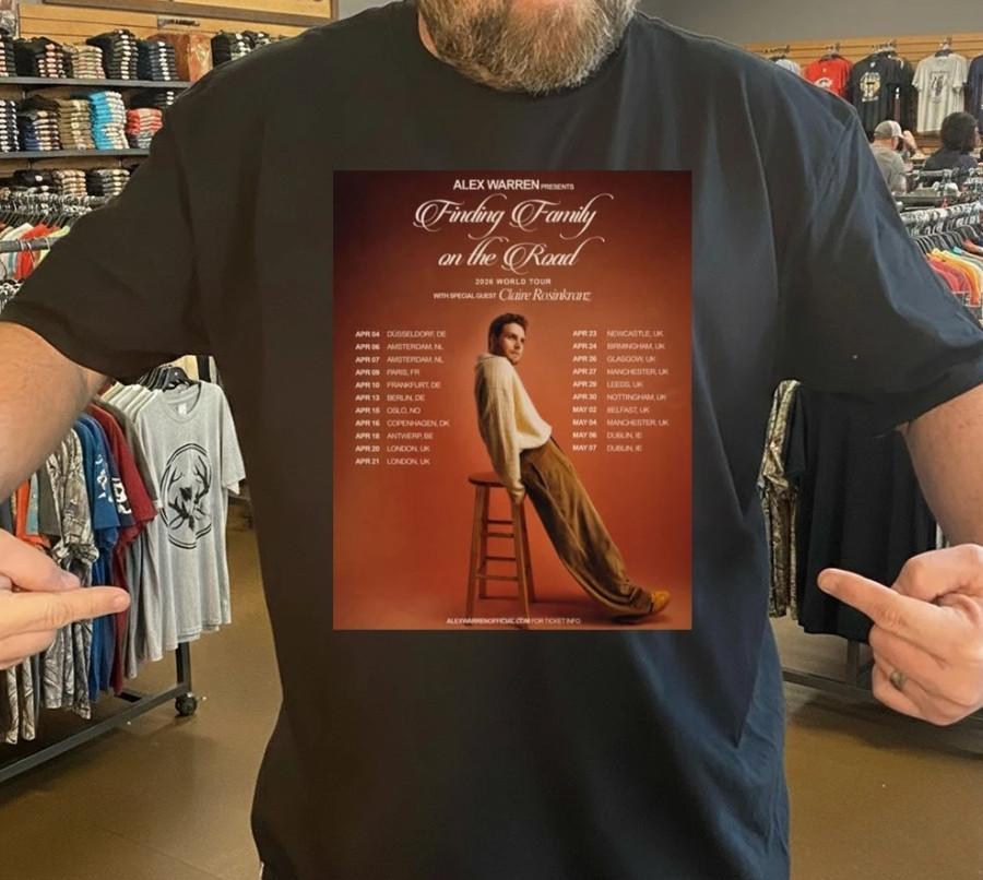 Alex Warren Finding Family On The Road 2026 World Tour Shirt