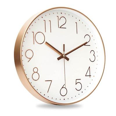 Nbdeal Silent Wall Clock with Continuous Second Stylish Wall Clock with 3D Nordic 30cm Automatic Receiver Radio-Controlled Hand, Characters, Design,
