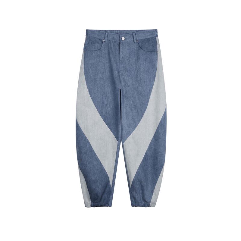 CROQUIS Men's 2024 Spring Patchwork Wide-Leg Denim Jeans