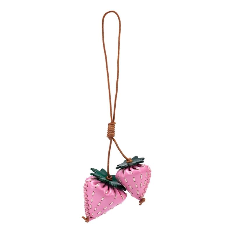 

Strawberry Keychain Bag Charms for Women Purse Handbag Backpack Bag Pendant Charms Car Keyring Aesthetic Keychain Charms розовый