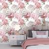 Pink Peony Blossom Floral Peel and Stick Wallpaper White Flower Self Adhesive Wallpaper Vintage Removable Contact Paper