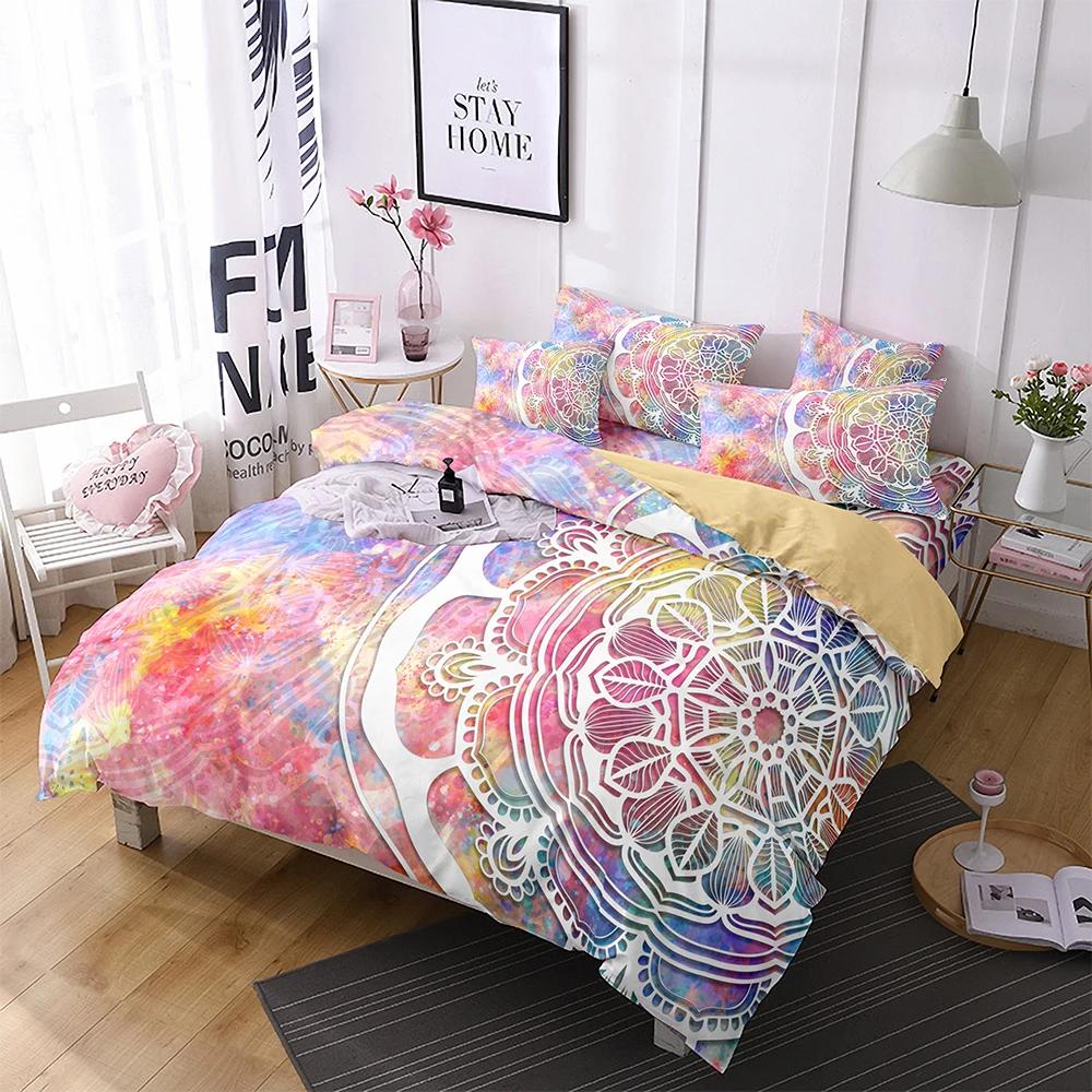 Print Bohemian Mandala Comforter Cover Super Comfortable Microfiber Fabric Bedroom Beddidng Set Datura Duvet Cover+pillowcases