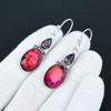 Ammolite & Amethyst Gemstone Earrings, 925 Sterling Silver Earrings Unique Style Earrings, Dangle Drop Earrings For Anniversary Gifts