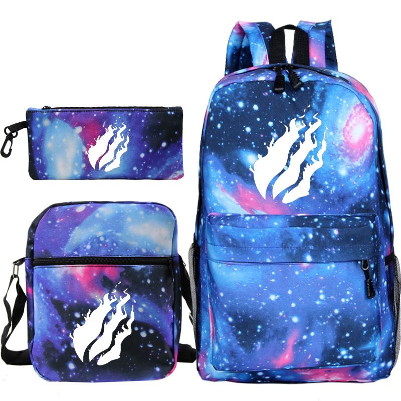 Backpack Casual Student Schoolbag Small Shoulder Bag Pencil Bag Three-piece Set