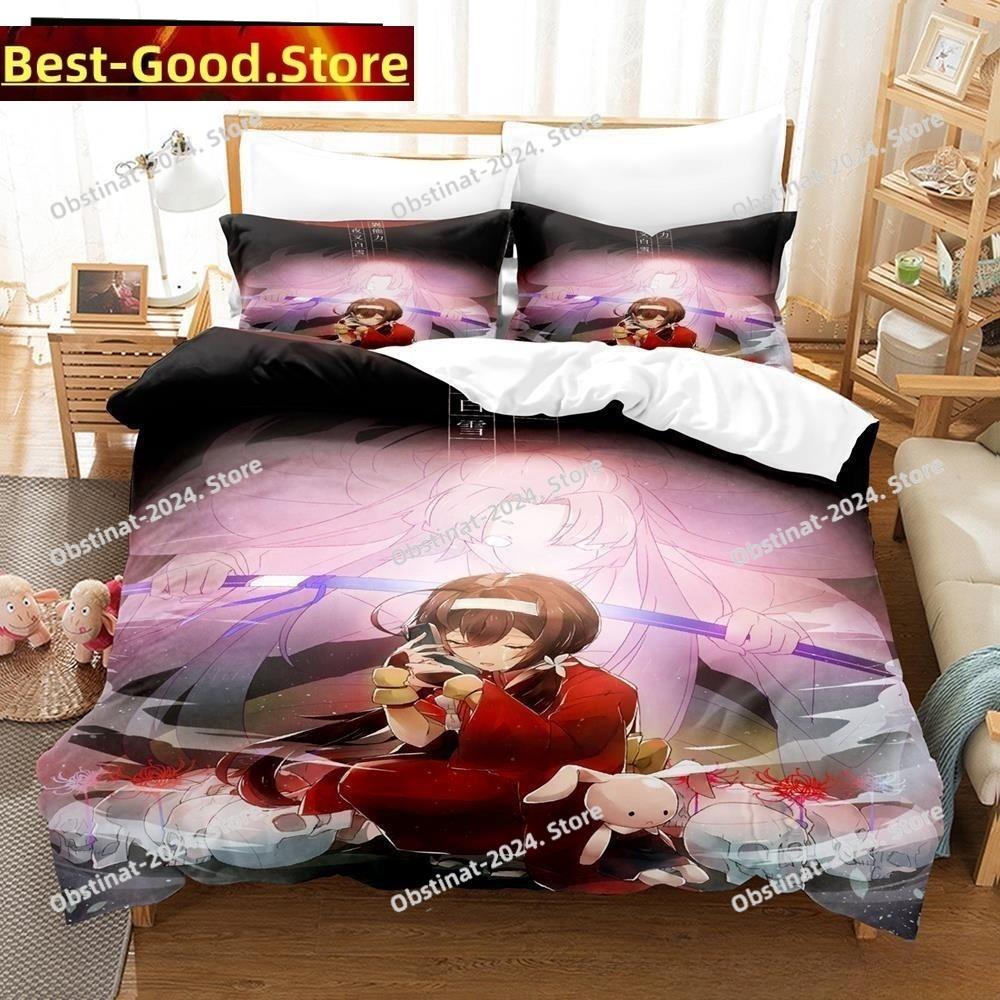 3D Print Anime Kawaii Girl Kyouka Bedding Set Printed Bed Set Duvet Cover Sheet Pillowcase Soft Quilt Cover Full Queen King Size