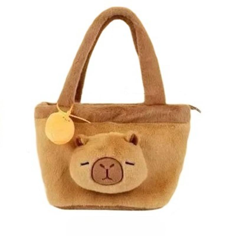Cute Capybara Plush Backpack Lovelys Fluffy Soft Capibara Crossbody Bag Mobile Phone Bag Shoulder Bag Women's Bags Birthday Gift