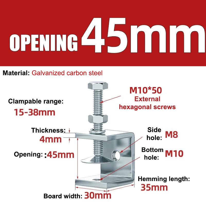 Carbon Steel C-Clamp Steel Pipe Square Clamp Corrosion-Resistant Rust-Proof Adjustable Fixed Holder Clip Hardware Fasteners