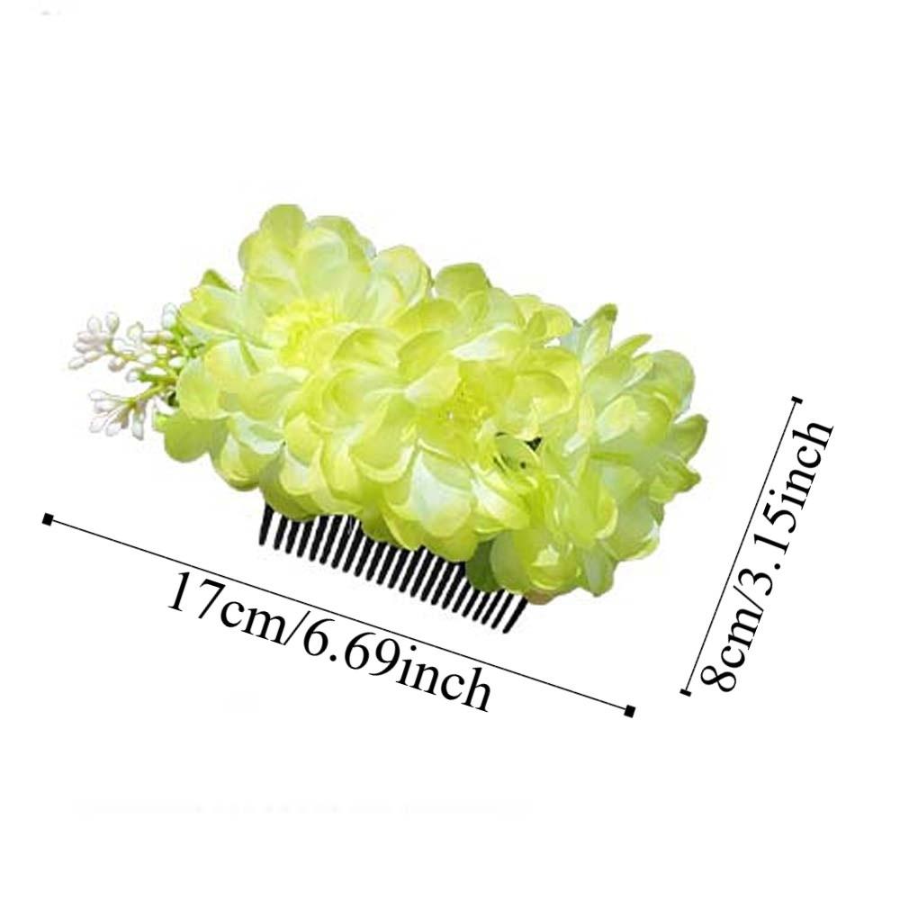 Elegant Sweet Flowers Hairpin Headwear Plastic Floral Hair Comb Thai Style Cloth Chignon Hair Clips Water Splashing Festival