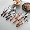 Abay Japanese Style Wooden Handle Stainless Steel Spoon Set