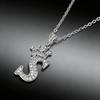 Cubic Zirconia Crown Letter Pendant Necklace Silver Hip Hop Punk Alphabet Jewelry