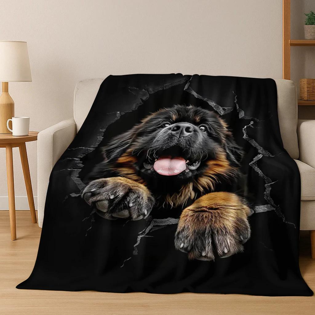 3D Dog Samoye Chihuahua Animal Illusionary Flannel Blanket Soft Warm Blanket for Bedroom Room Living Room Travel Camping Picnic
