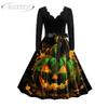 JPNTKY Fashion Spring Autumn Long Sleeve V-Neck Casual Dresses