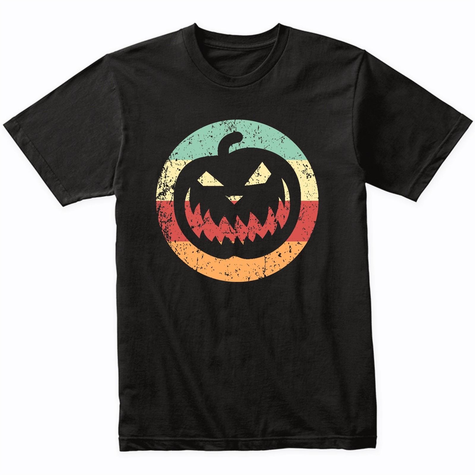 Halloween Retro Jack-O-Lantern Pumpkin Icon T-Shirt - Retro Colors S разноцветный