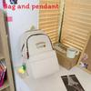 Simplified Bear Letter Printed Student Backpack With Plush Pendant For School