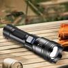XHP50 High Power Flashlight Power Display Powerful LED Flashlight 1200mAh Powerful Zoom Lamp Mobile Power Bank for Power Outages