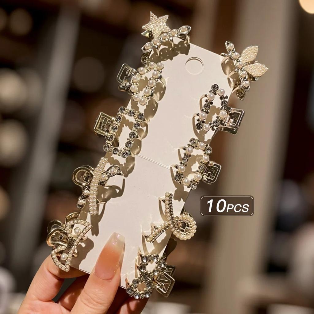 1/4/10PCS alloy rhinestone hair clips, fashionable small grab hair accessories