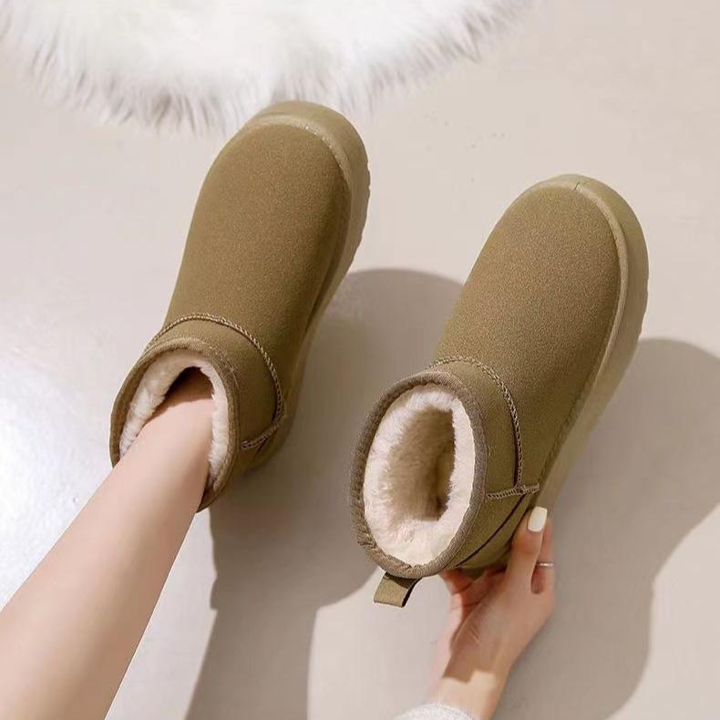 

Зимние ботинки с толстой подошвой и противоскользящим покрытием для женщин. Теплые зимние ботинки с добавлением бархата и толстого хлопка для одной ноги. 40 зелёный