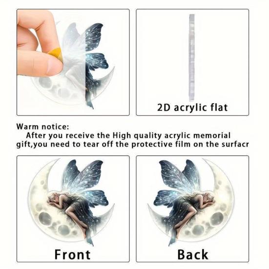 Automobile Pendant 2D Acrylic Colorful Moon Fairy Charm Car Decoration Lightweight Vehicle Hanging Ornament