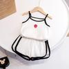 Girls Summer Breathable Cotton Camisole Pajama Set Thin Cool Vest Sleepwear For Kids Baby Home Clothes