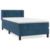 3131067 vidaXL Lit à sommier tapissier avec matelas Bleu foncé 100x200 cm