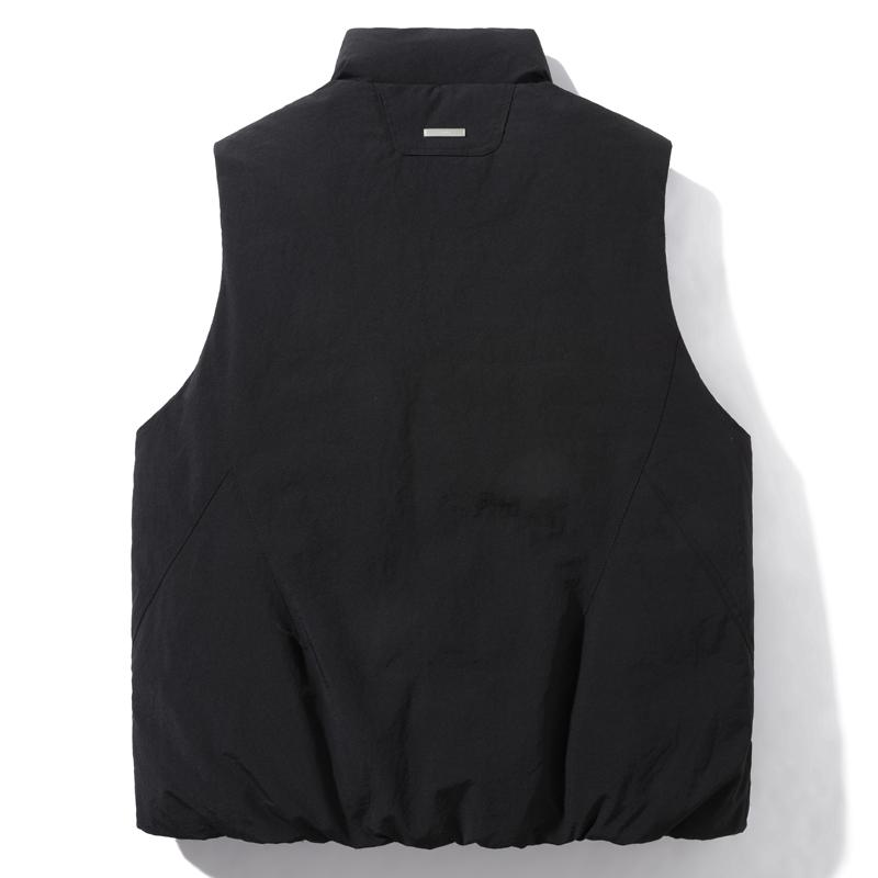 Men 50% White Duck Down Vest, Stand Collar Zip Up Padded Gilet Multi-Pocket Casual Outdoor Waistcoat