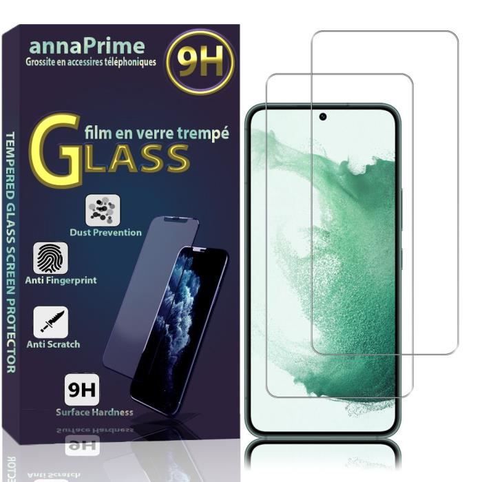 Film de protection - VCOMP - Samsung Galaxy S22+ 5G - Pack de 2 - Verre trempé - Résistant aux rayures