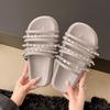 Thick-bottomed One-word Slippers for Women's New Simple Niche Design Sense, Seaside Beach Cool Slippers for Women's Summer Wear
