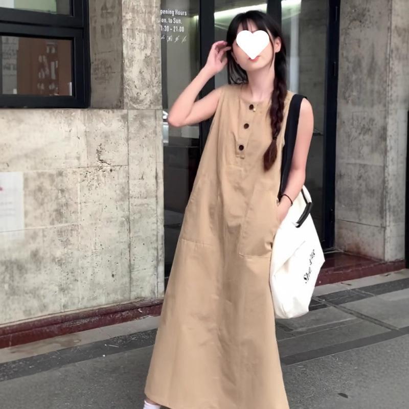 Ärmelloses lässiges lockeres Kleid Sommer neue Damenbekleidung Temperament dünn Angeln Date-Kleid Strandurlaub