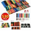 127/328/530pcs Heat-shrink Tubing Sleeve Cable Wire Wrap Tube Assortment Kit Wire Cable Insulation Sleeving