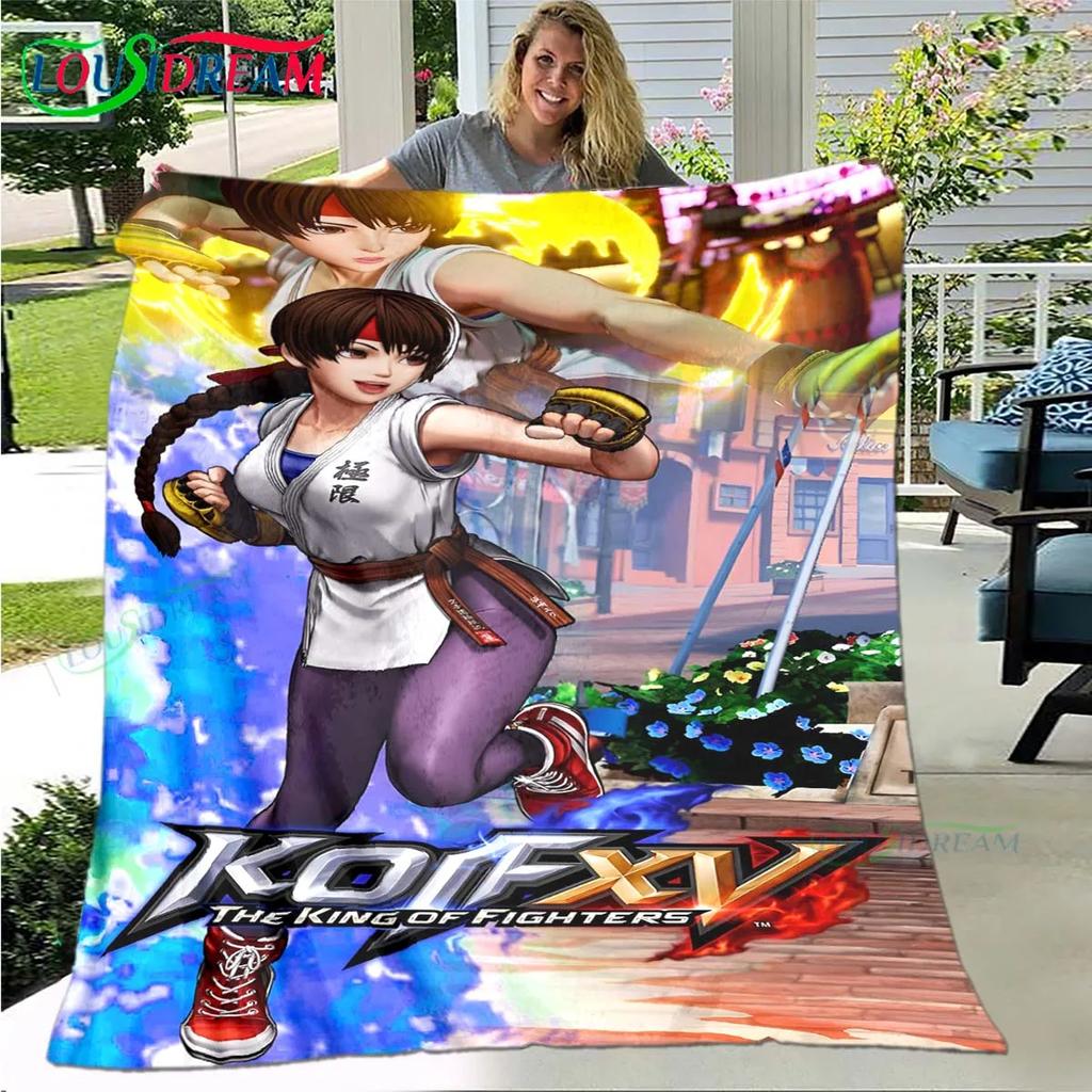 Hot Game The King of Fighters Pattern Blanket Flannel Thin Blanket Portable Home Travel Office Lunch Break Blanket Birthday Gift