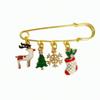 Christmas Santa Claus Snowflake Bells Pendant Brooch Xmas Tree Deer Snowman Large Pins For Women Men Jewelry