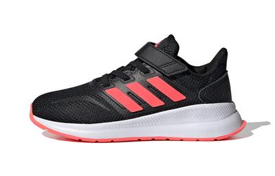Neo Runfalcon 1.0 Synthetic Leather Breathable Low Top Running Shoes Black Red Children Aged 3 7 Years Old FW5138