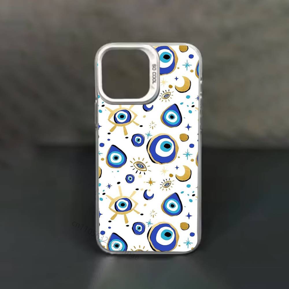Lucky Eye Blue Evil Eye Print phone Case for iPhone 17 11 12 Pro Max Plus Mini Air SE 16e 14 15 16 13 Soft Shell