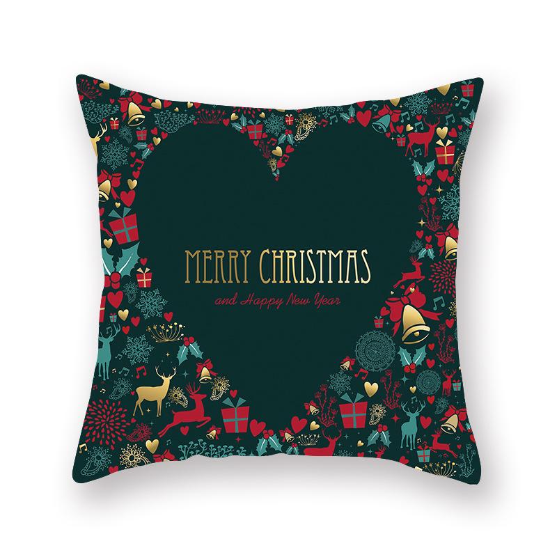 New Christmas Red and Green Pillowcases Printed Sofa Cushions New Home Christmas Pillowcases