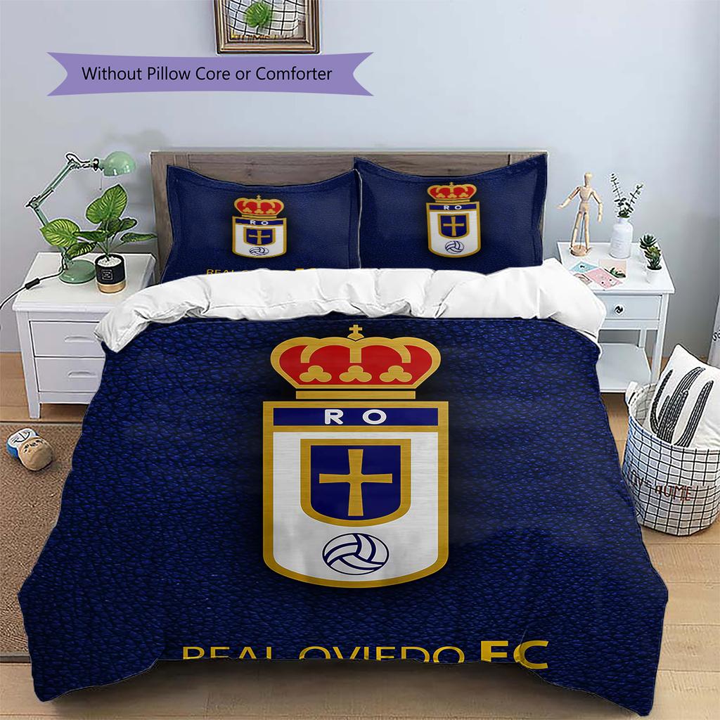 Real Oviedo Patronen Beddengoed Huisdecoratie Verjaardagscadeau (1 dekbedovertrek + 2 kussenslopen, zonder binnenkussen)