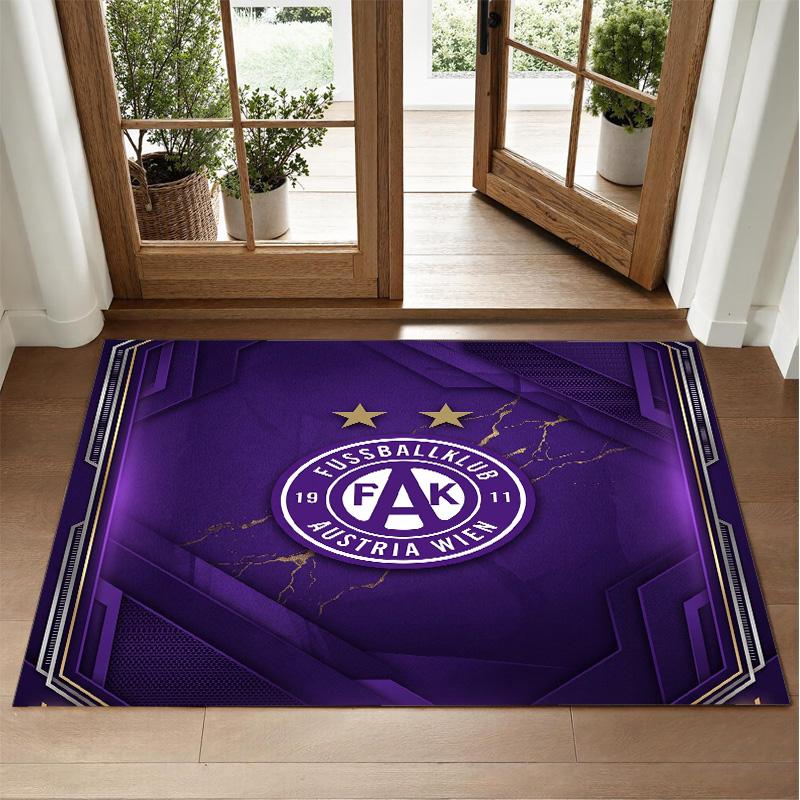 Austria Wien FC Design Crystal Velvet Rug Soft Decorative Mat for Bedroom Entrance