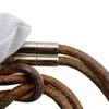 Hermes Leather Herculed Bracelet Brown Leather Used