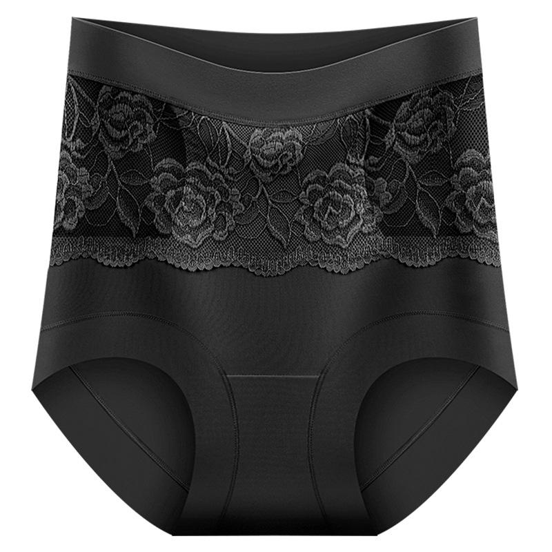 Women's Summer New Sexy Rose Fragrance 10A Antibacterial High Waist Belly Ice Silk No Trace Breathable Briefs
