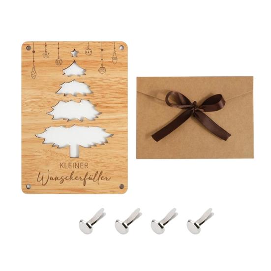 

Wooden Crafts German Blessings Engraved Money Tree Board Double-Sided Traditional Wooden Holiday Gift 1 Set
